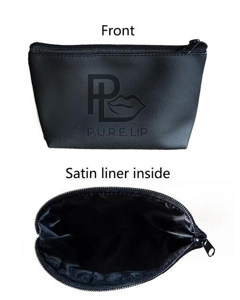 BLACK LEATHER MAKE UP BAG